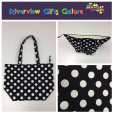 Large Tote Bag With Zip - Black Spot Large Tote Bag With Zip - Black Spot